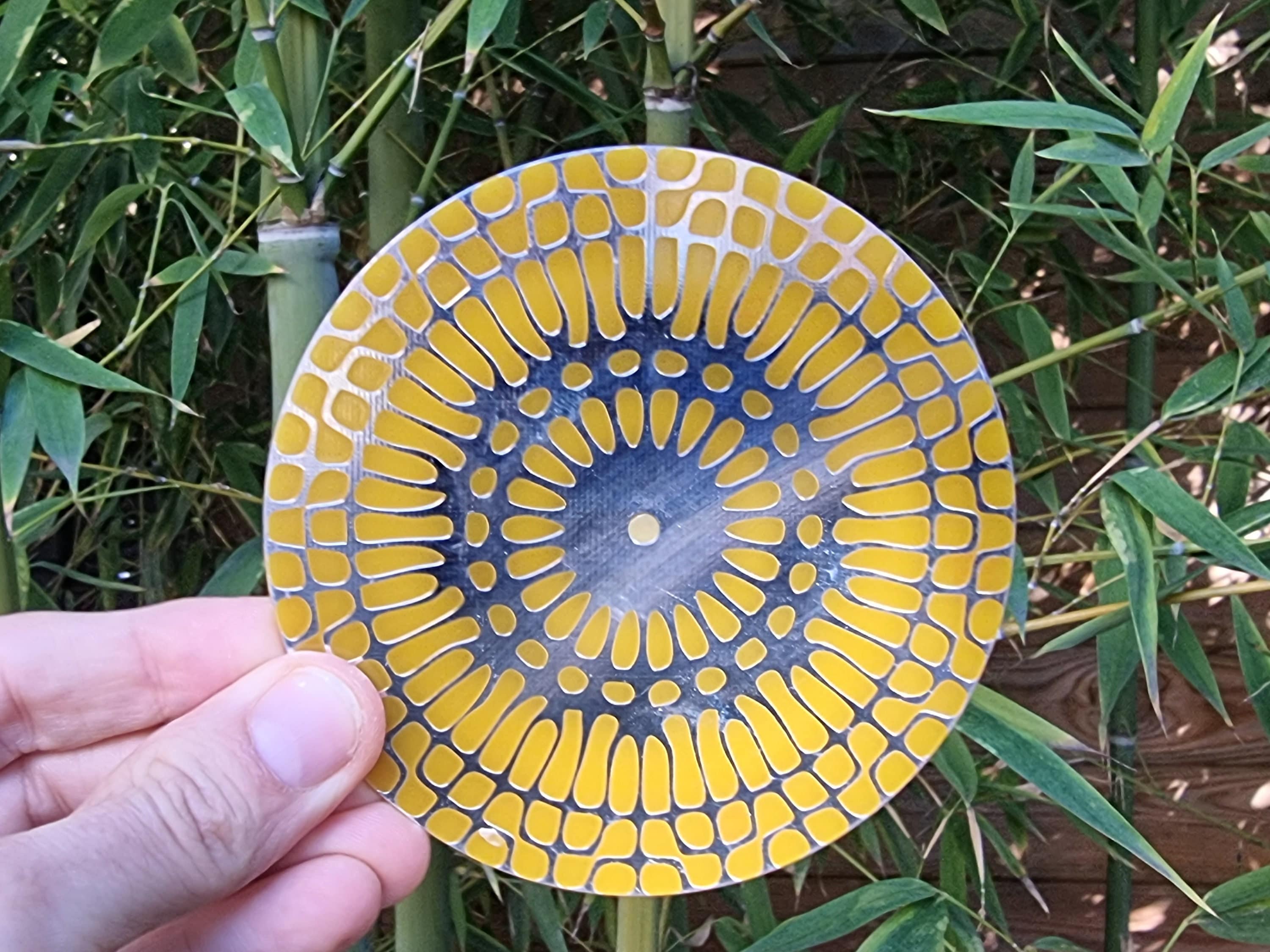 Disque Cymatique 417 Hz Ancrage à 2 Faces, Étain/Cuivre, Cire d'abeilles - Favorise Le Changement