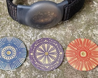 Kit C, 3 Cymatique discs 639, 741 and 852 Hz for energy bracelet (bracelet not supplied)