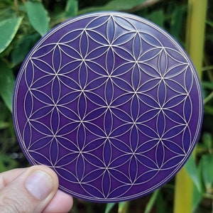 2-sided flower of life disc, gold/copper - passive emitter of scalar waves, rebalances and revitalizes