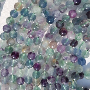 fluorite arc en ciel perles 6mm 8 et 10mm fils de 16 à 60 pierres naturelles image 1