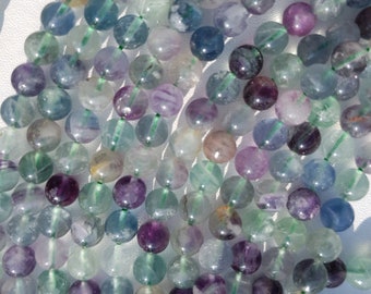 fluorite arc en ciel perles 6mm - 8 et 10mm fils de 16 à 60 pierres naturelles