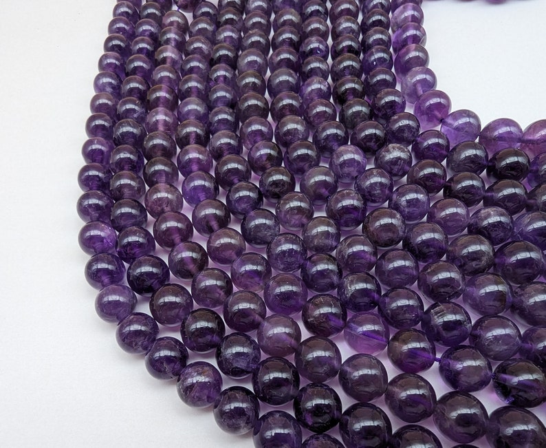 amethyst beads 6 8 and 10mm threads of 16 to 60 natural stones image 1