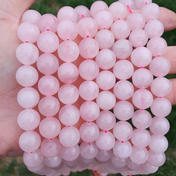 rose quartz beads 6-8-10 and 12mm threads of 22 to 60 natural stones