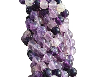 fluorite violette  6mm & 8mm fils de 22 à 60 pierres naturelles