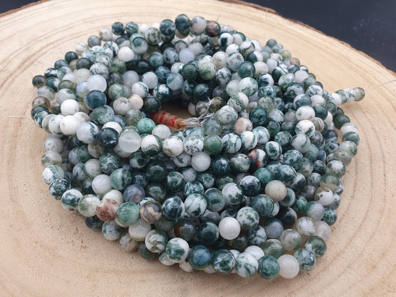 agate arbre perles 6 8 et 10mm fils de 16 à 60 pierres naturelles image 3
