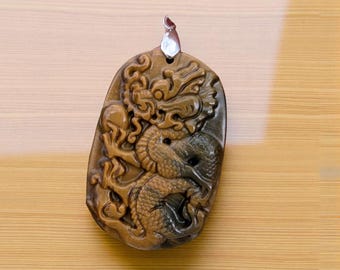 ドラゴンタイガーアイペンダント - 天然石 - Etsy 日本