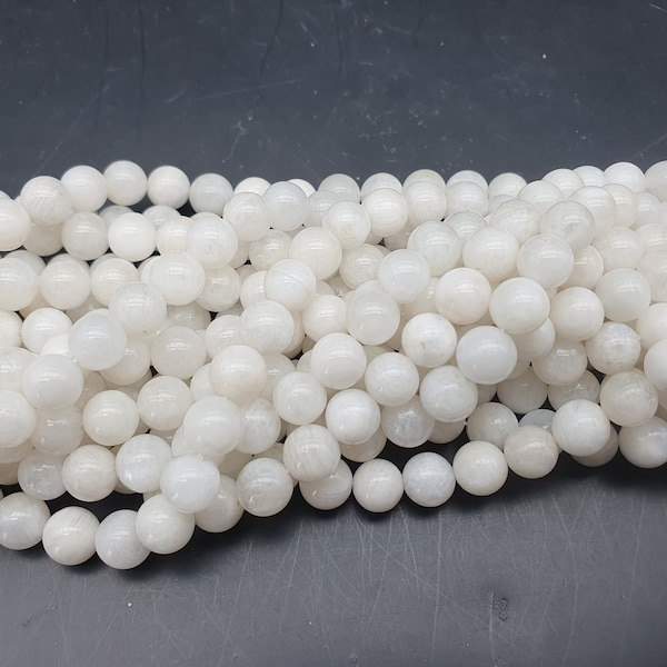 pierre de lune blanche opaque perles 6mm & 8mm fils de 22 à 60 pierres naturelles