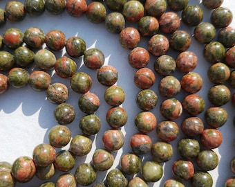 unakite perle 6mm & 8mm fil de 22 à 60 pierres naturelles