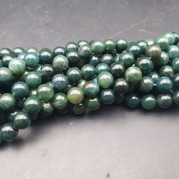 agate mousse foncé perles 6mm & 8mm fils de 22 à 60 pierres naturelles