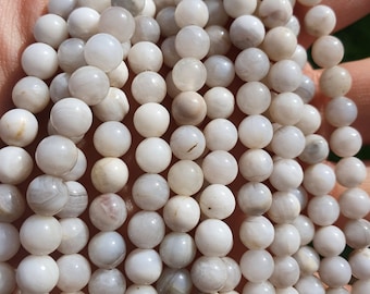 agate crazy lace blanche perles 6mm & 8mm fils de 22 à 60 pierres naturelles