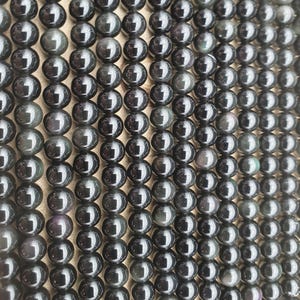 celestial eye obsidian 6mm - 8mm and 10mm threads of 18 to 60 natural stones