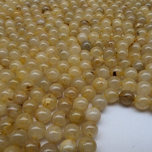 quartz rutile dorée perles 6 & 8mm fils de 22 à 60 pierres naturelles image 1