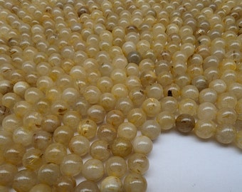 quartz rutile dorée perles 6 & 8mm fils de 22 à 60 pierres naturelles