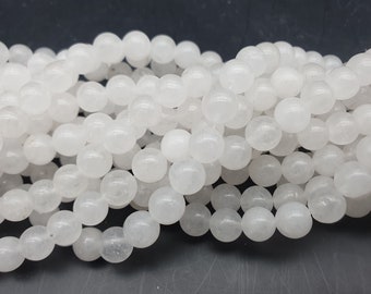 quartz laiteux 22 à 60 perles naturelles 6 et 8mm
