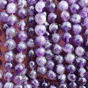 amethyst chevron beads 6 & 8mm threads of 22 to 60 natural stones image 1