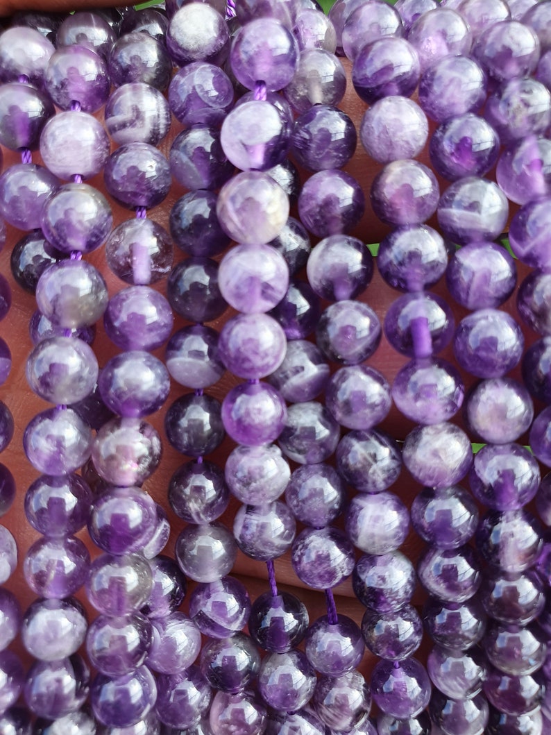 amethyst chevron beads 6 & 8mm threads of 22 to 60 natural stones image 1