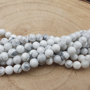 howlite 4mm - 6mm & 8mm fils de 22 à 90 pierres naturelles