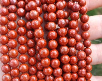 jaspe rouge 22 à 60 perles naturelles 6 et 8mm