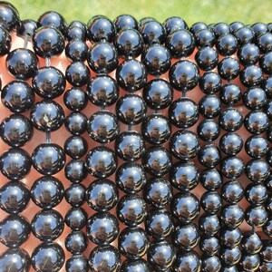 black spinel 22 to 60 natural beads 6 and 8mm