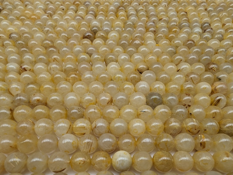 quartz rutile dorée perles 6 & 8mm fils de 22 à 60 pierres naturelles image 3
