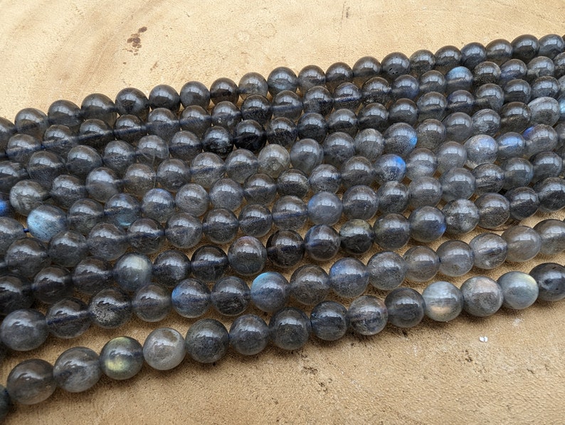 labradorite 6mm & 8mm fils de 22 à 60 pierres naturelles image 2