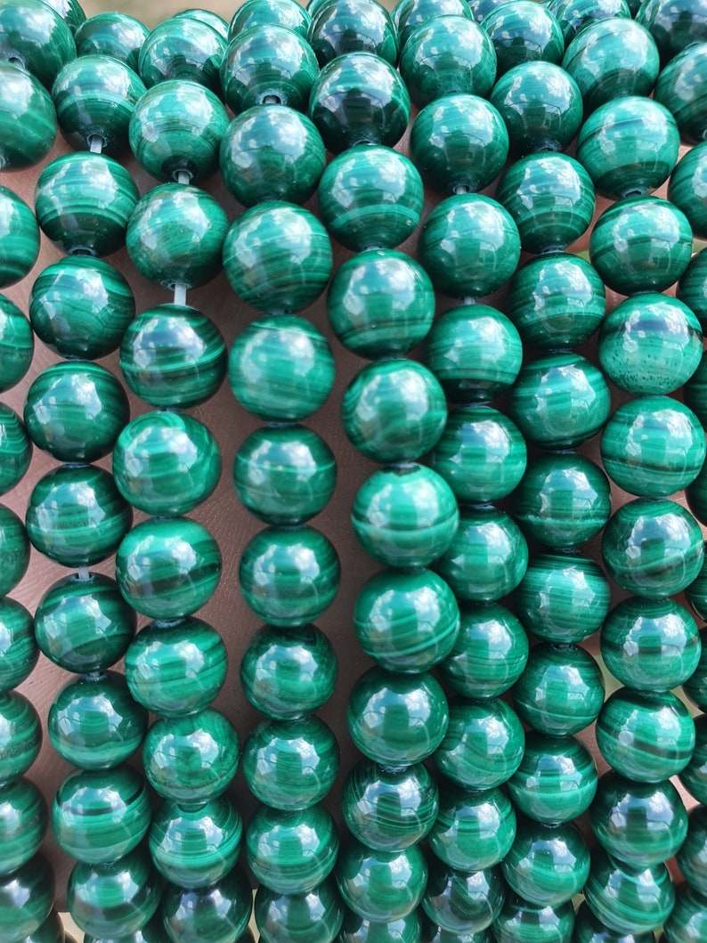 malachite 16 à 60 perles naturelles 6 8mm et 10mm image 2
