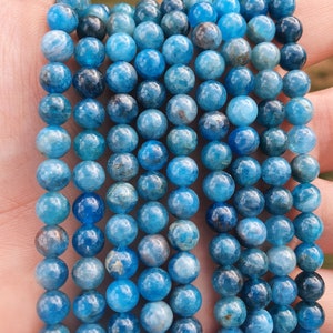 apatite bleue 22 à 60 perles naturelles 6 et 8mm image 2