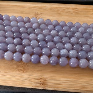 10 Perles Boules En Lépidolite 4mm - Violet Mauve - Pour Création Bijoux - Neuf