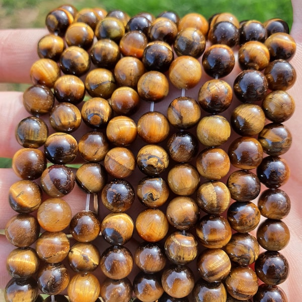 œil de tigre perles 6mm - 8mm et 10mm fils de 15 à 60 pierres naturelles