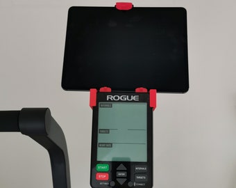 Soporte para tableta ERGTAB para ROGUE® Echo Bike® con una consola V3 y tabletas o teléfonos de hasta 13 pulgadas de tamaño de pantalla sin estuche