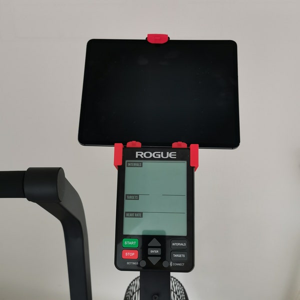 ERGTAB tablet holder for ROGUE® Echo Bike®  with a V3 console and tablets or phones up to 13 inch screen size w/o case