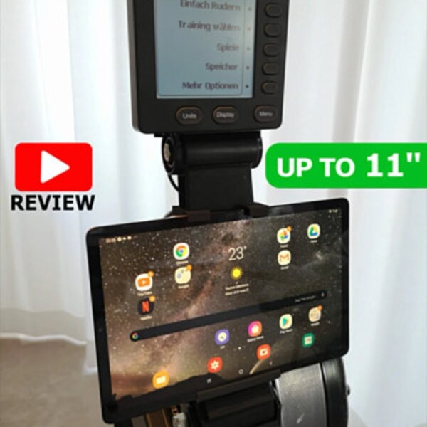 ERGTAB tablet holder for Concept Model C & D rowers -  ipad holder - for tablets up to 11 inch screen size or a max height of 18.6cm/7.3in