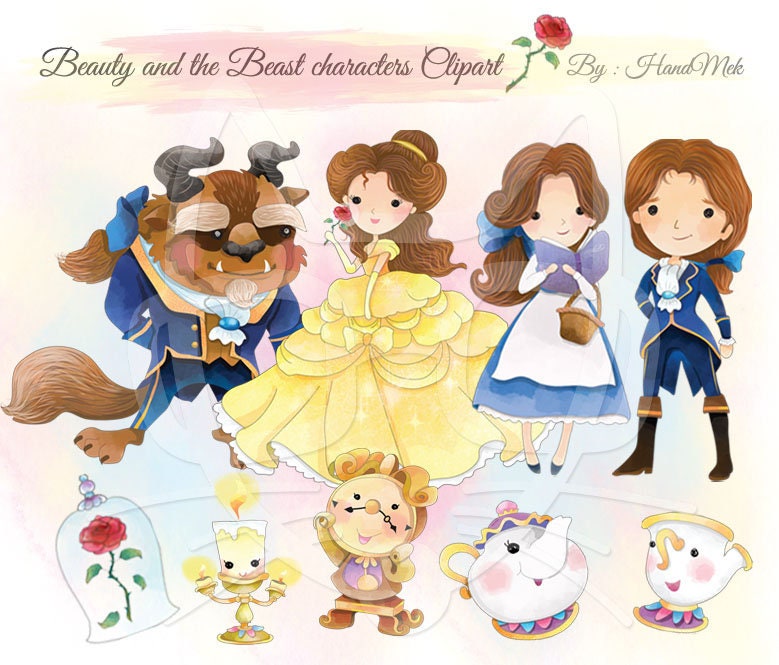 Princess And The Beast Clipart Instant Download Png File 300 Etsy Australia