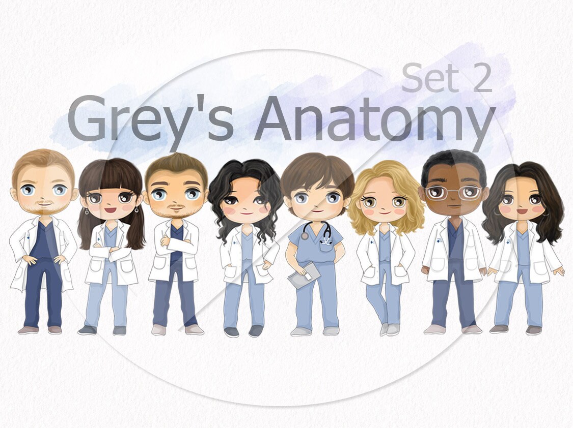 Gray Anatomy Inspiration Clipart Set2 Instant Download PNG - Etsy
