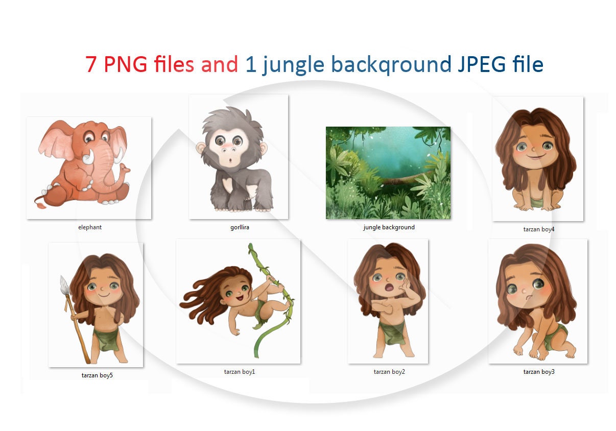 Jungle Boys Inspiration Clipart PNG Files Instant Download PNG Etsy