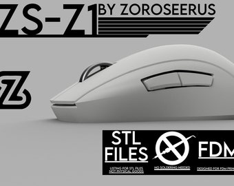 STL Files DIY Mouse ZS-Z1 3D Printable Design based on Zowie ZA13 Personalized for Claw Grip using Logitech G305