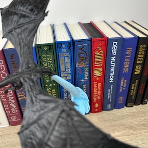 May include: A bookshelf with a variety of books, including "The Frugal Houdini", "The Sunlit Man", "Deep Nutrition", "Influence", and "Sacred Cow".