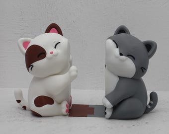 Cute Cat Bookend Set | Bookish Gift for Cutecore Animal Lover | Booktok 3D Printed Book Ends