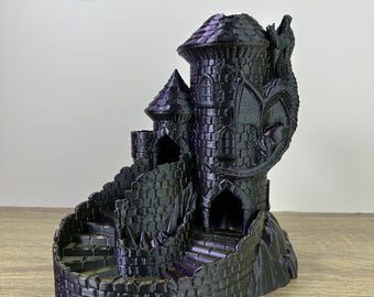 Tabletop Dice Tower | DnD Dice Holder | Fantasy Dice Roller | Dungeon Master Gifts | 3D Printed Gaming Accessories & Board Game Decor