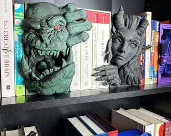 Orc Fantasy Book Nook - Bookish Merch - Gift For Book Lover - Reading 3D Printed Decor - Horror Accessories to Decorate Your Shelf