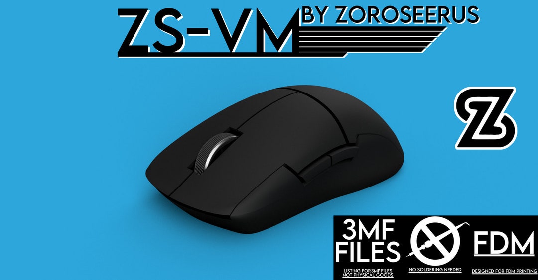 Zs-vm, DIY Razer Viper Mini Inspired 3D Printed Symmetric Wireless ...