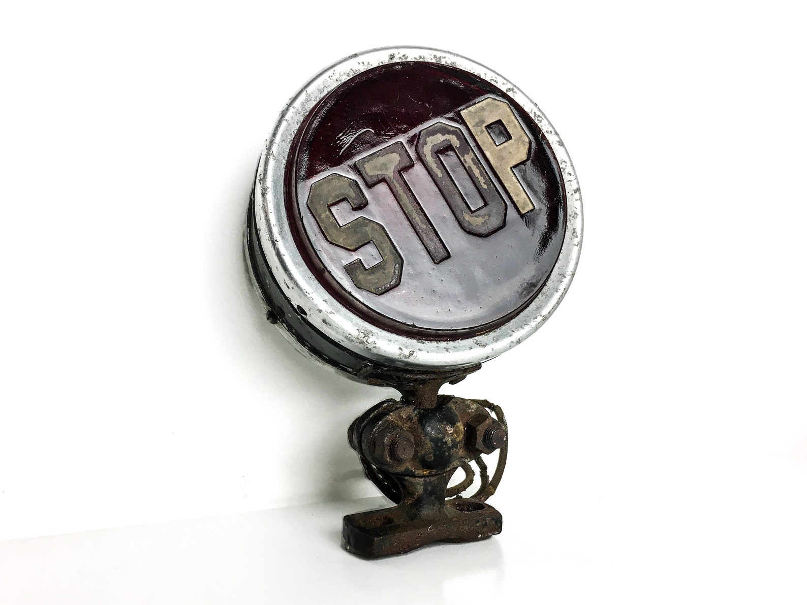 Vintage Stop Tail Light Mid Century Glass Stop Light | Etsy