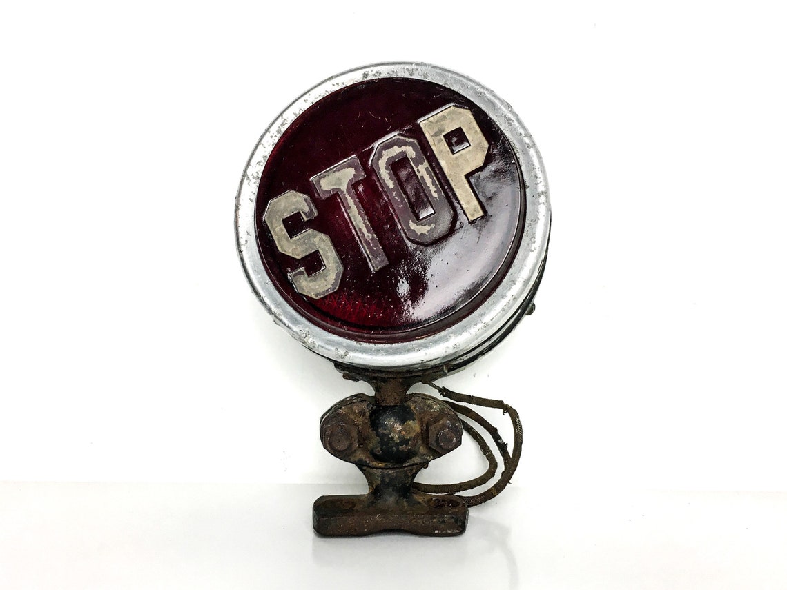 Vintage Stop Tail Light Mid Century Glass Stop Light | Etsy