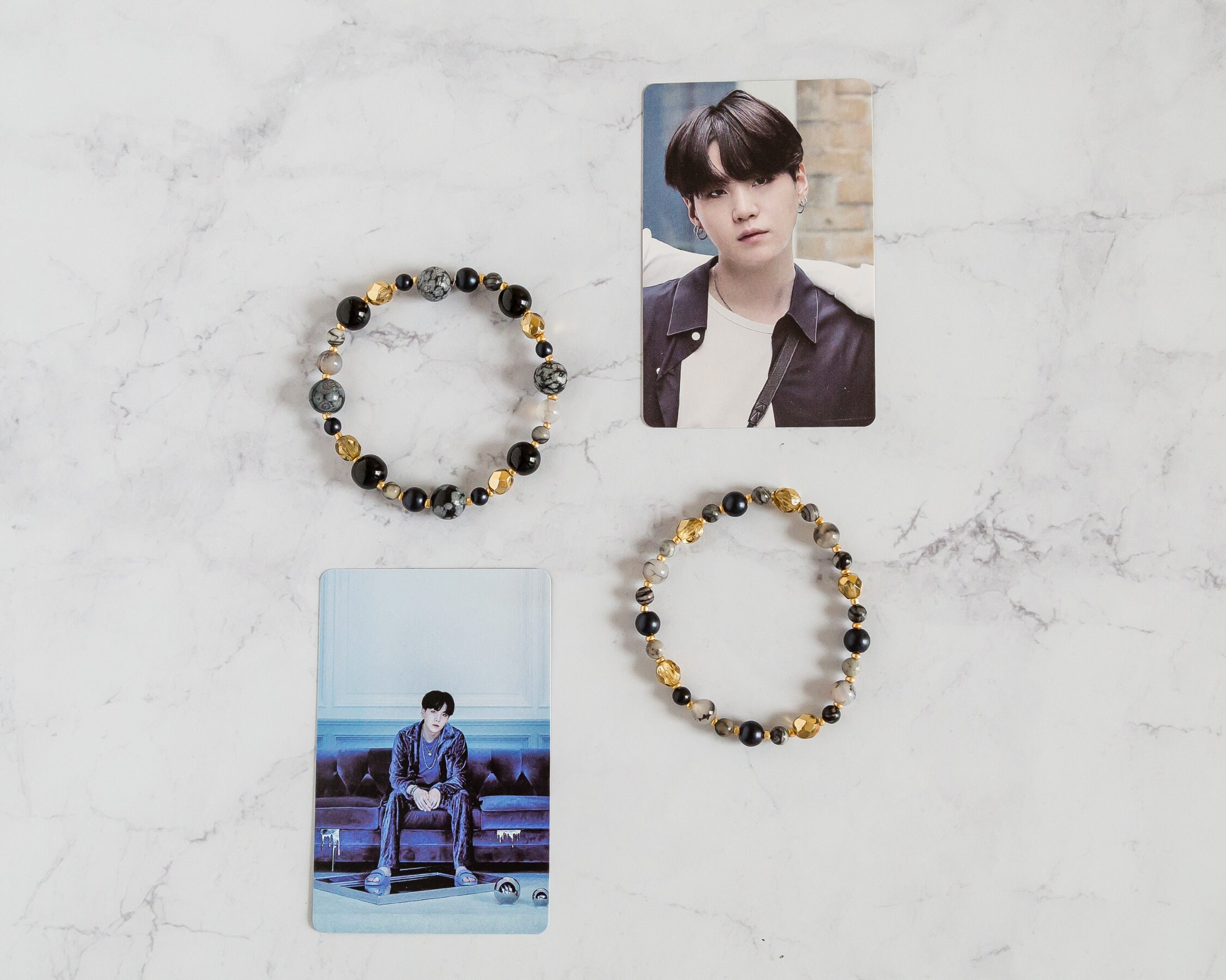 Yooncore Bracelets Suga Yoongi BTS Beaded Bracelets Etsy