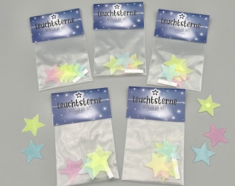 Glow-in-the-dark stars for children as party favors, glow in the dark, set of 5 or 10, children's birthday party gifts