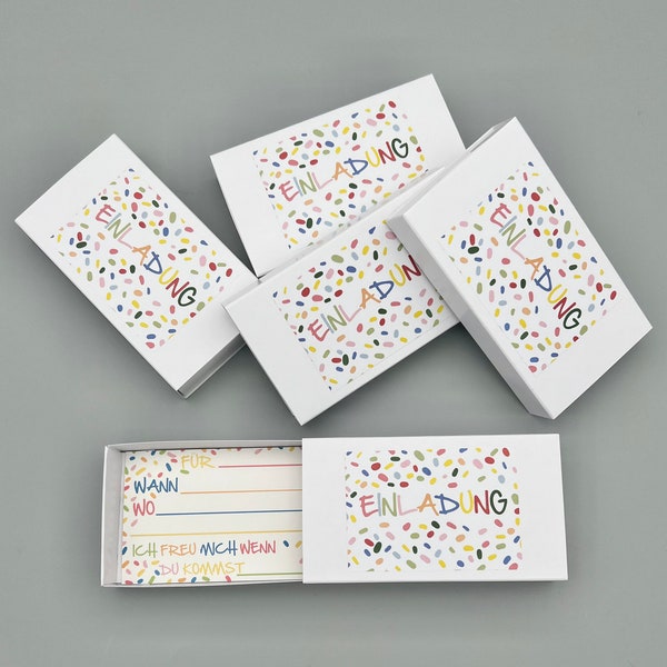 Invitation in a matchbox, children's birthday, special idea for a birthday, invitation with a difference, box, invitation card