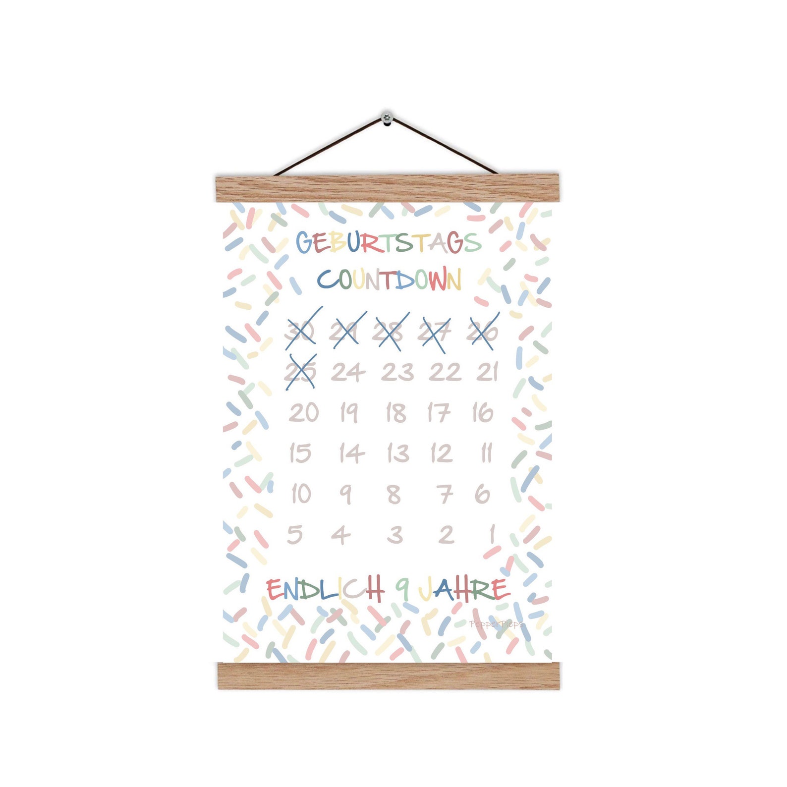 Geburtstag Countdown Poster zählen bis zum Geburtstag Etsy