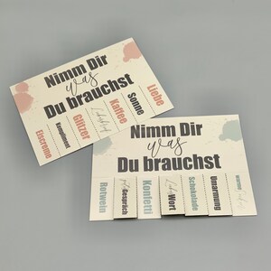 4er Postkartenset Nimm Dir was Du brauchst, witzige Postkarte, Abreißzettel