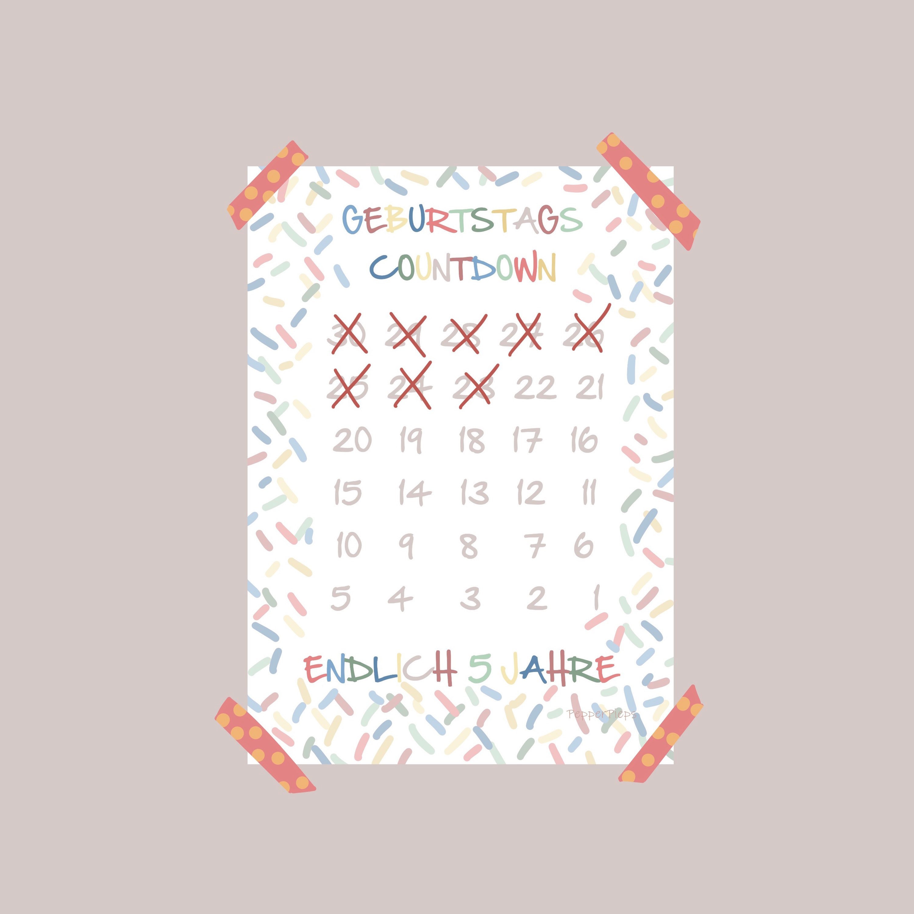 Geburtstag Countdown Poster zählen bis zum Geburtstag Etsy