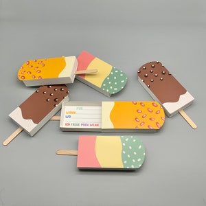 Eis am Stiel, Einladung in der Streichholzschachtel, Kindergeburtstag, besondere Idee zum Geburtstag, Einladung mal anders, Karte